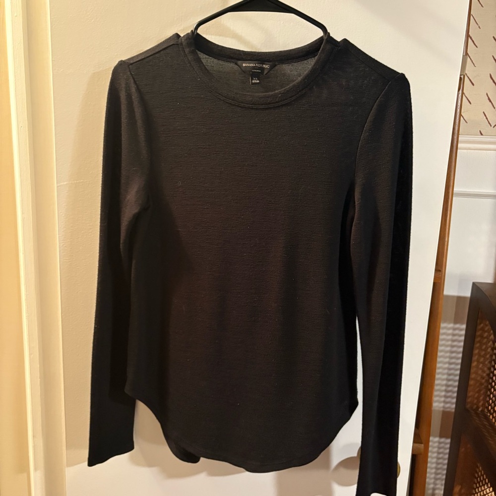 Banana Republic | Black Luxespun Long Sleeve Shirt